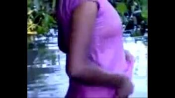 Indian Girl Bathing Outdoor Topless